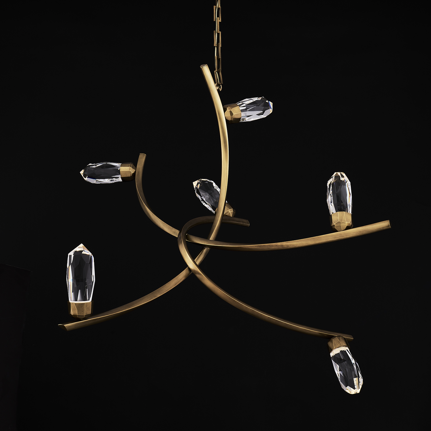 Bilancia 36-in (21-watt) LED True Brass Chandelier - Image 5