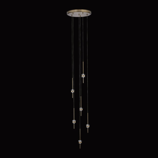 Goccia 16.25-in (42-watt) LED Winter Brass Chandelier